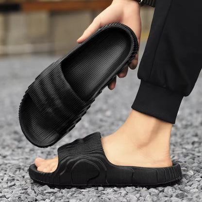 Soft Home Slippers Couple Summer Indoor Skid Proof Bathroom Slippers Sandals Hotel Solid Color Men Women Flip Flops Flat Shoes