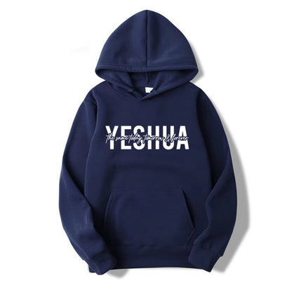 Yeshua Hoodie Christian Hooded Sweatshirt Religious Hoodies Bible Verse Pullover Women Faith Tops Christian Gifts Jesus Apparel